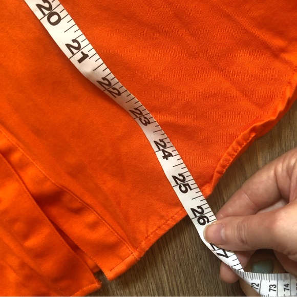 Vintage Club Monaco Orange Cotton Button-Down Shirt - Picture 6 of 7